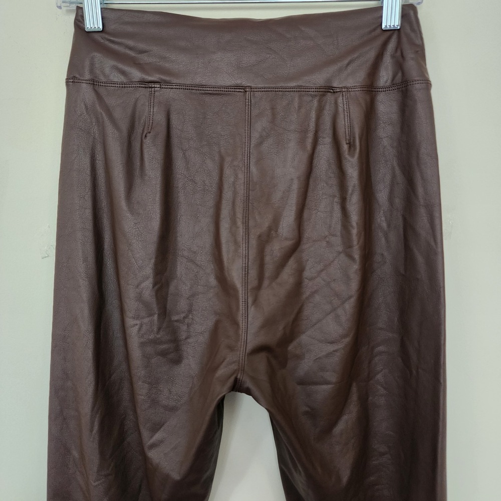 OFFLINE by Aerie Real Luxe Faux Leather High Rise Leggings Brown Womens Large - Picture 10 of 12